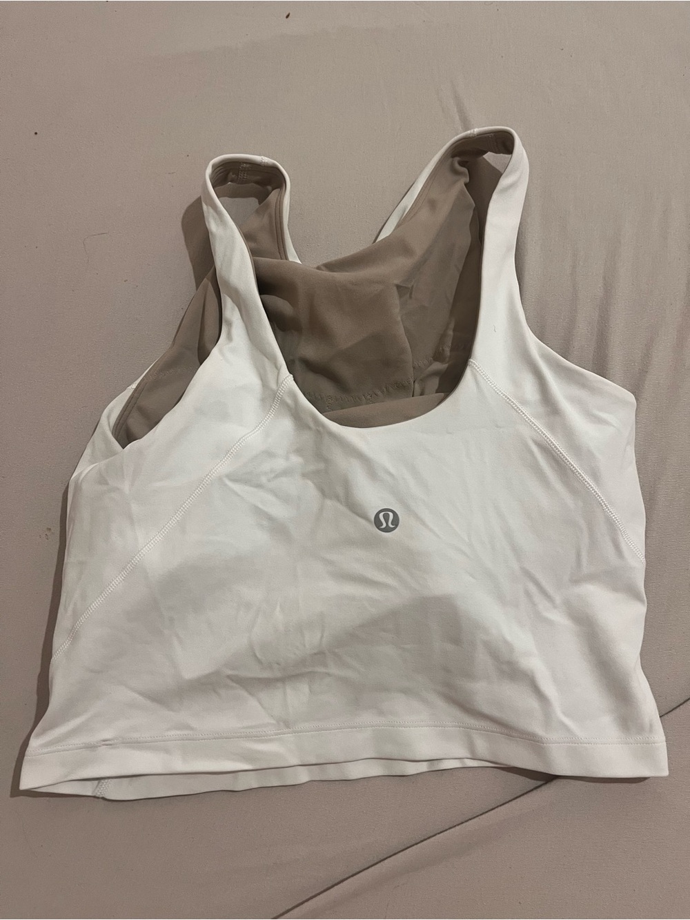 lululemon athletica White & Taupe Reversible Sports Bra Top